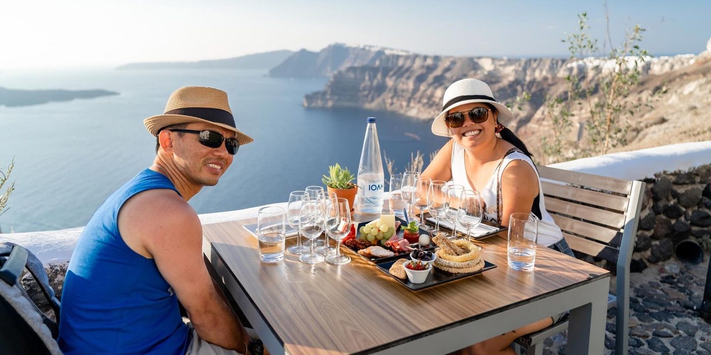Wine tasting at Venetsanos winery in Santorini