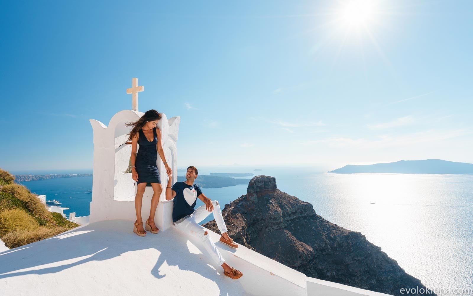 Skaros rock, view from a church in Imerovigli