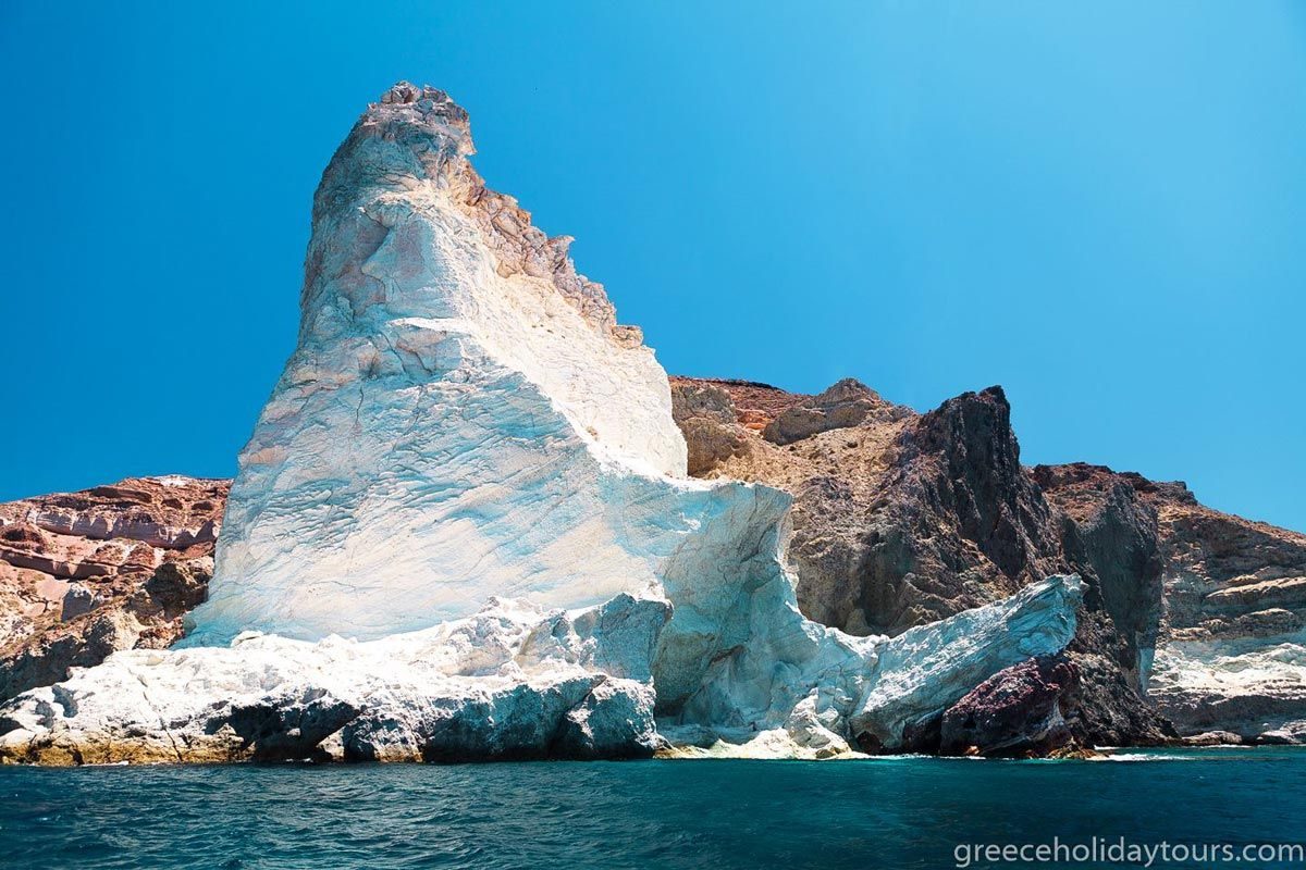 The white cliffs of White Beach in Santorini